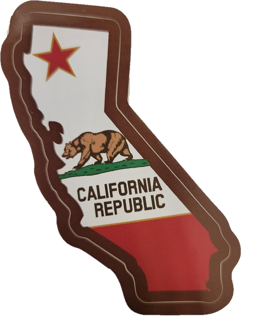 California Republic State Shape Sticker