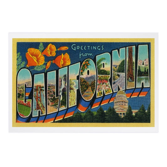 Greetings from California Postcard