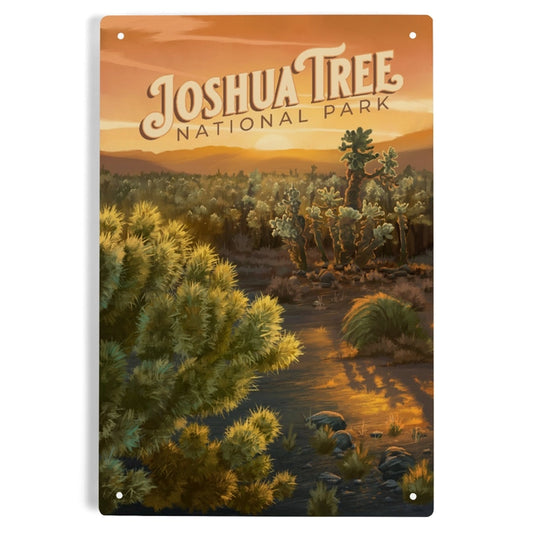 Joshua Tree National Park Cholla Metal Sign