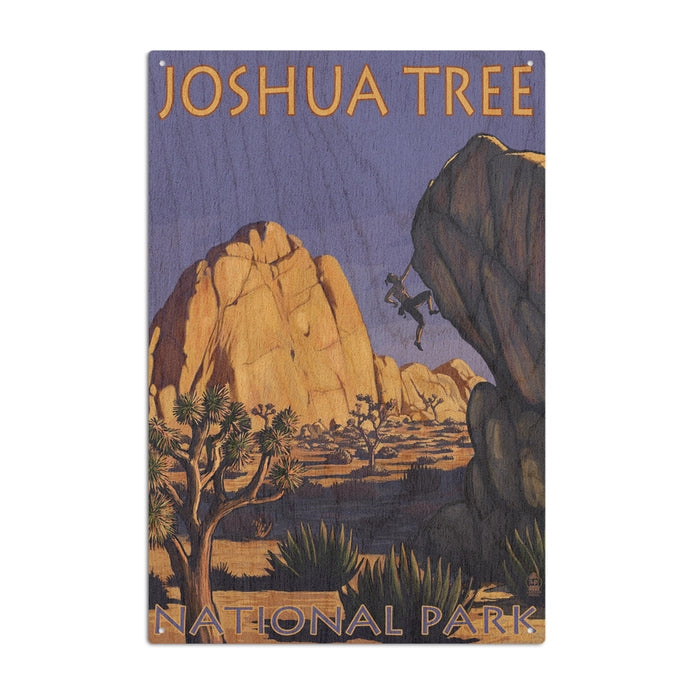 Joshua Tree National Park Rock Climber Wood Sign