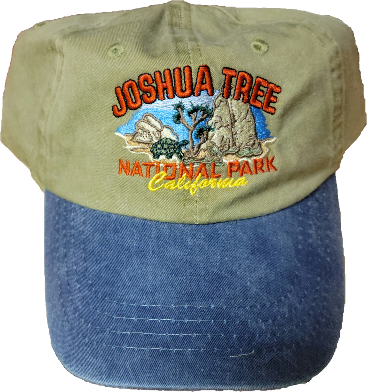 Joshua Tree Full Color Embroidered Hat Blue and Khaki