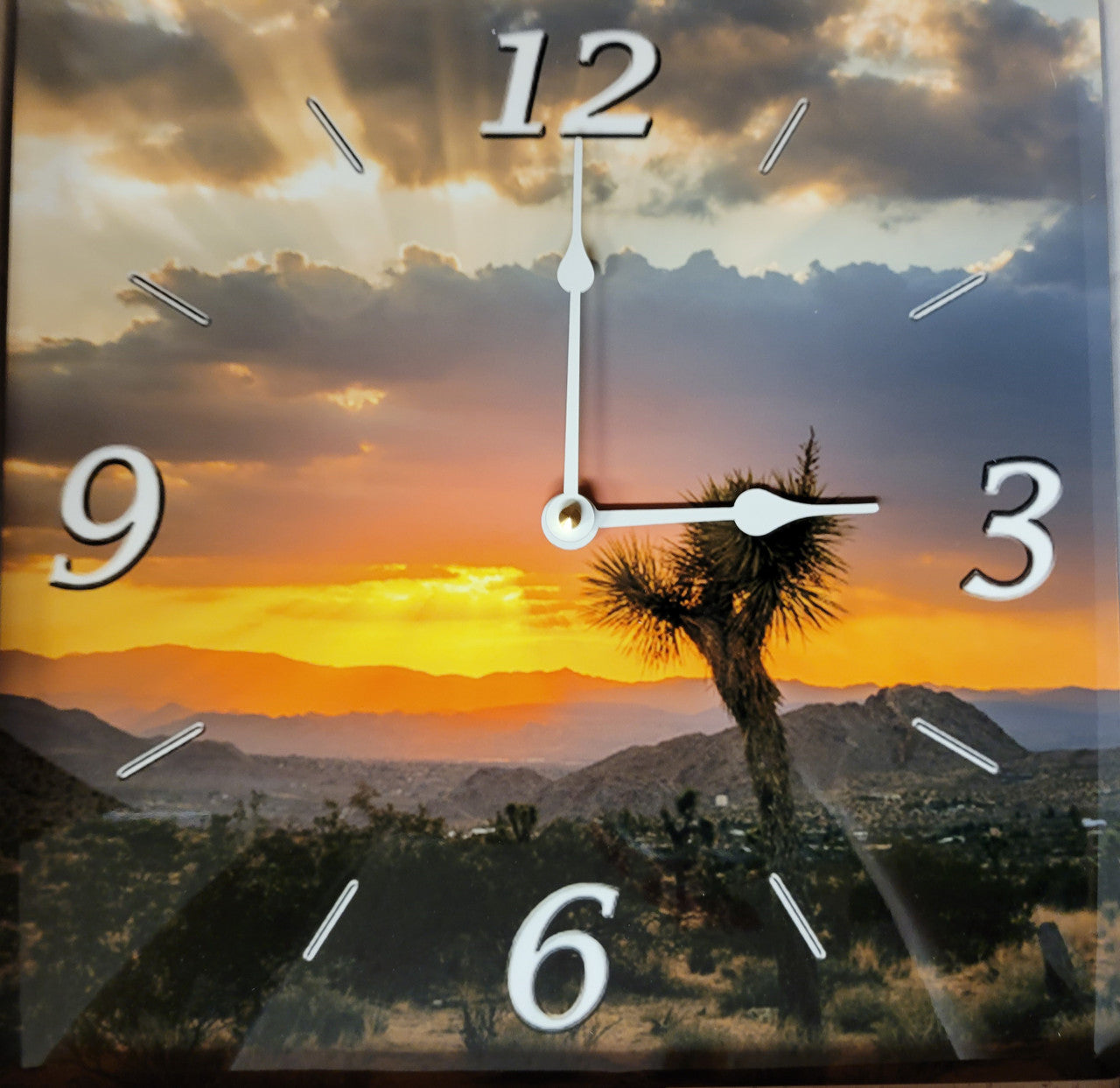 Joshua Tree Sunset Clock Front