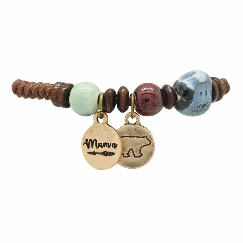 Mama Bear Triple Bead Necklace