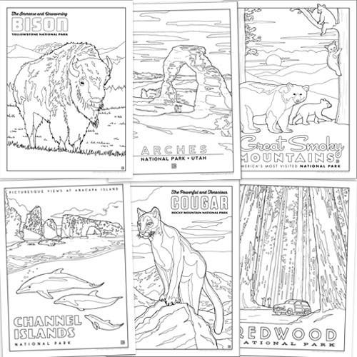 National Parks Coloring Book