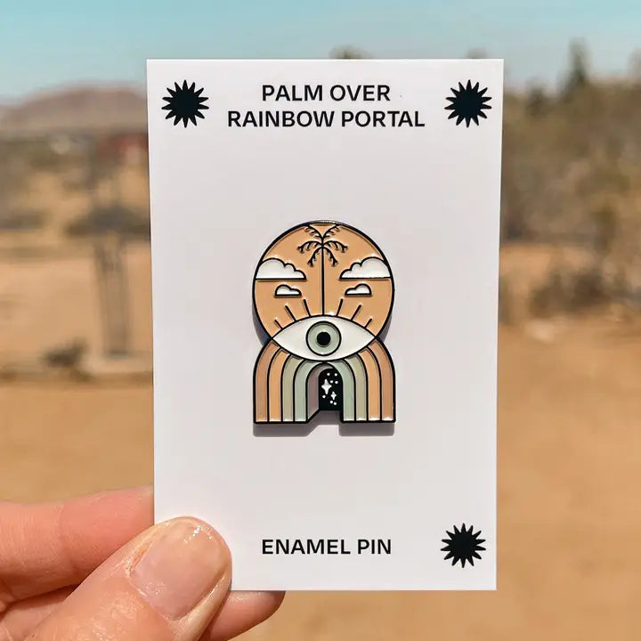 Palm Over Rainbow Portal Enamel Pin