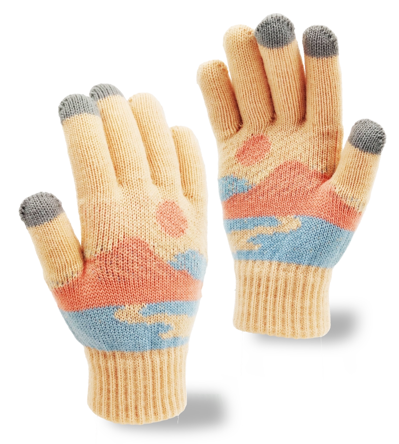 Pastel Sky Adventure Knit Gloves