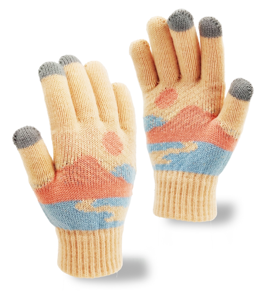 Pastel Sky Adventure Knit Gloves