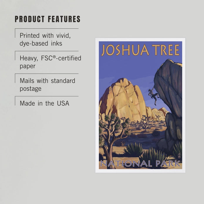 Joshua Tree National Park Rock Climber Postcard