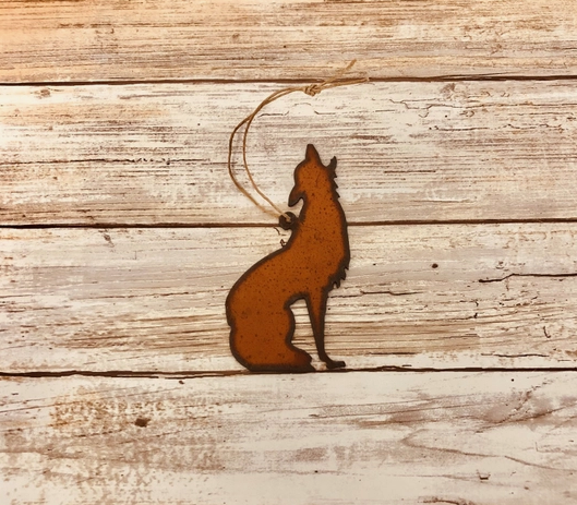 Metal Coyote Ornament