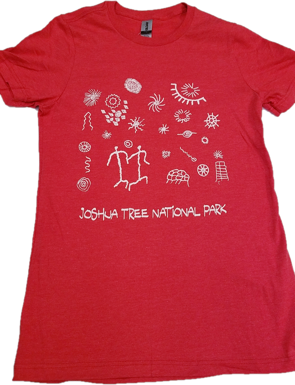 Women's Joshua Tree National Park Petroglyphs Shirt Coral