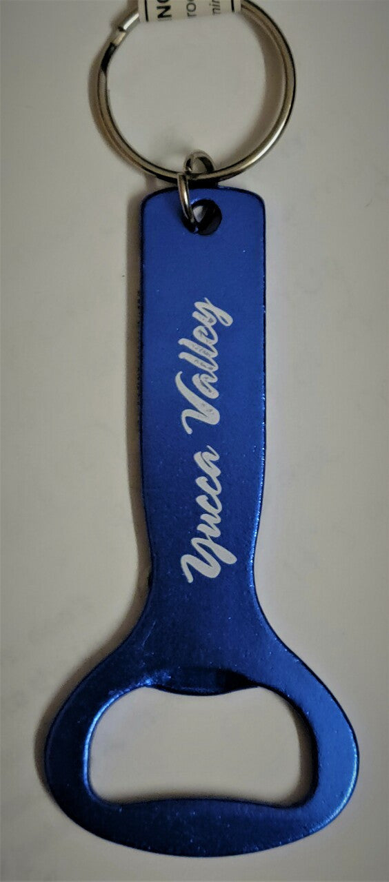 Yucca Valley Blue Bottle Opener Keychain