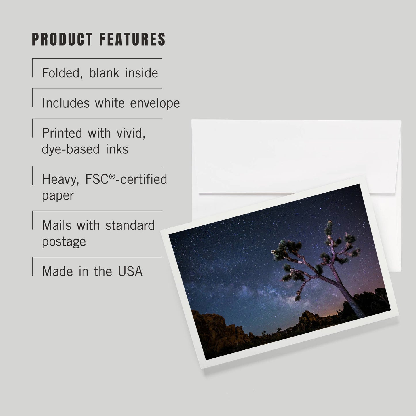 Joshua Tree Milky Way Notecard