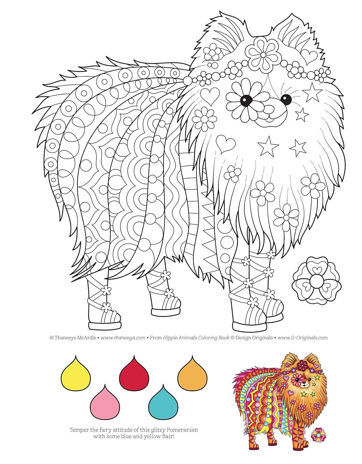 Hippie Animals Coloring Book