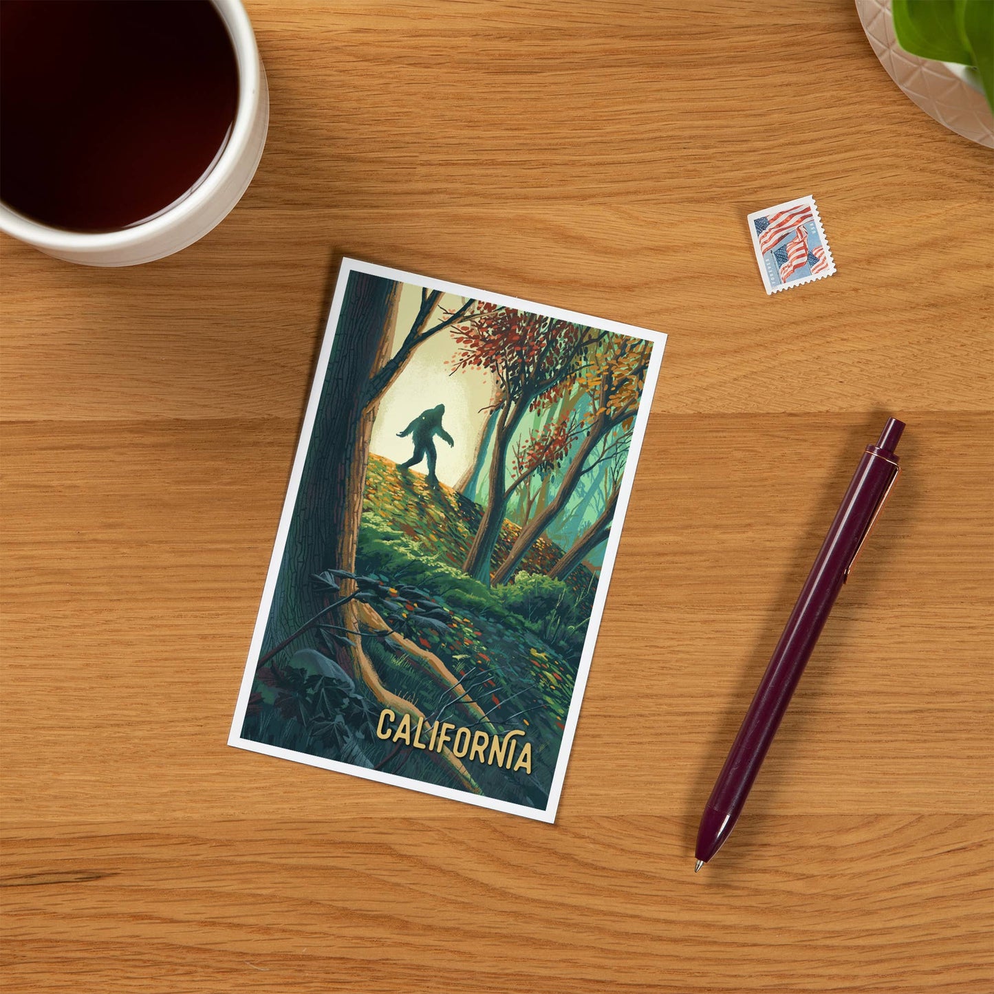 California Wanderer Bigfoot Postcard