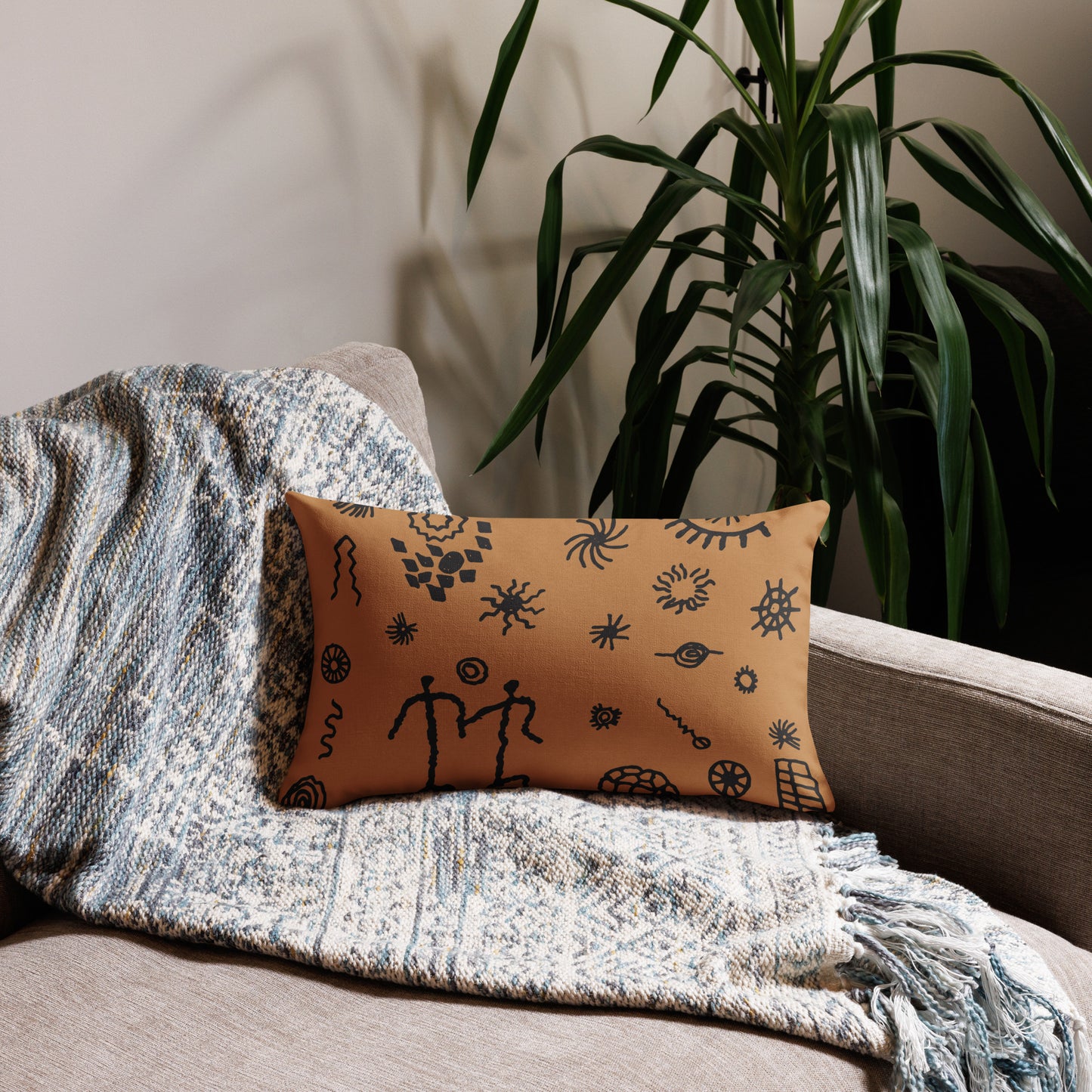 Petroglyphs of Joshua Tree Premium Pillow (in 3 sizes)