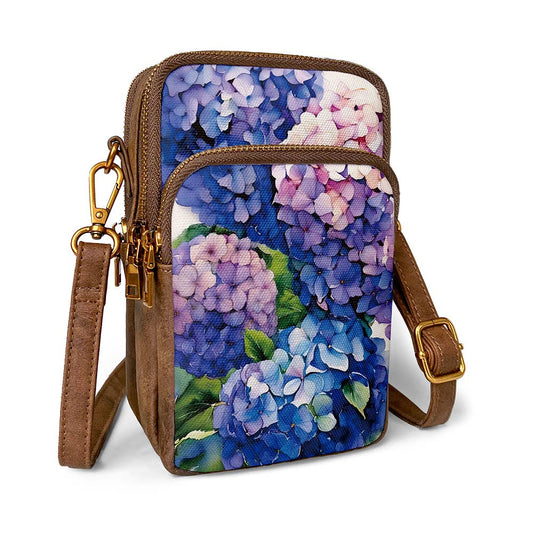 Hydrangea Canvas Cellphone Sling Bag