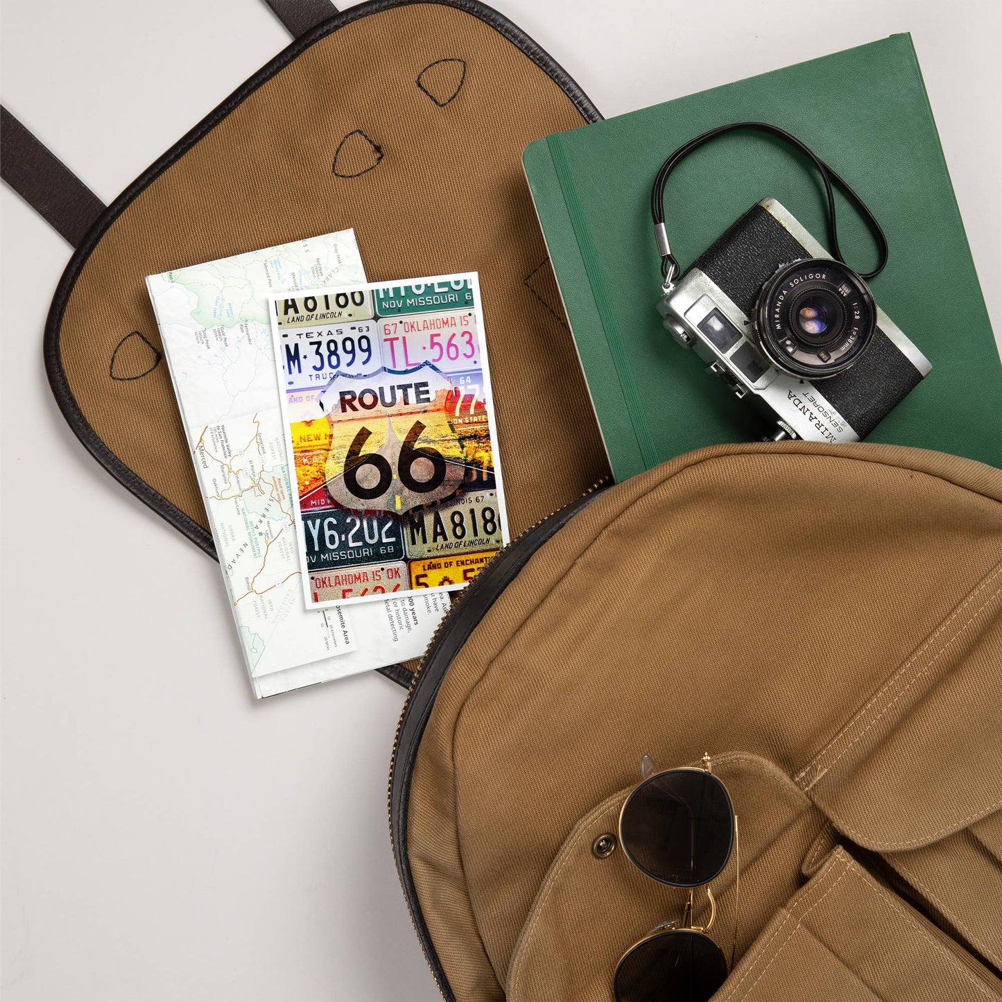 Route 66 License Plates Postcard
