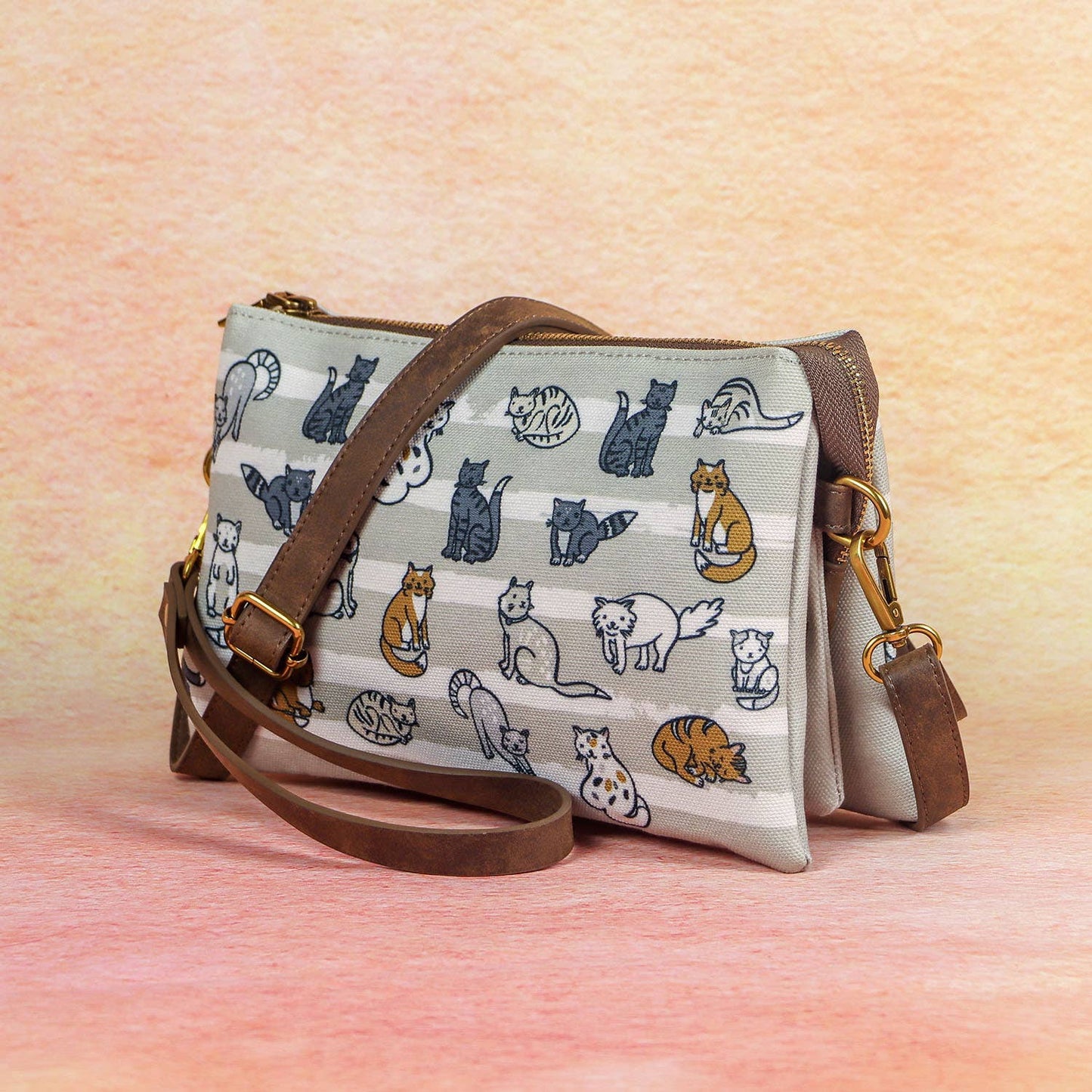 Kitty Canvas Crossbody Bag