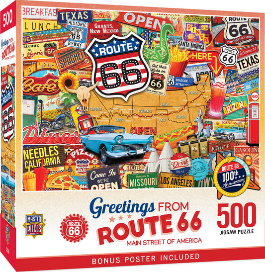 Greetings From Route 66 500 Piece Jigsaw Puzzle