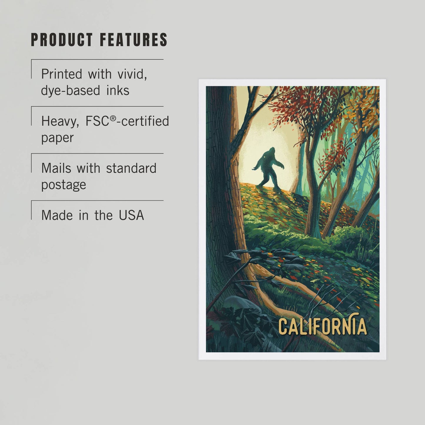 California Wanderer Bigfoot Postcard