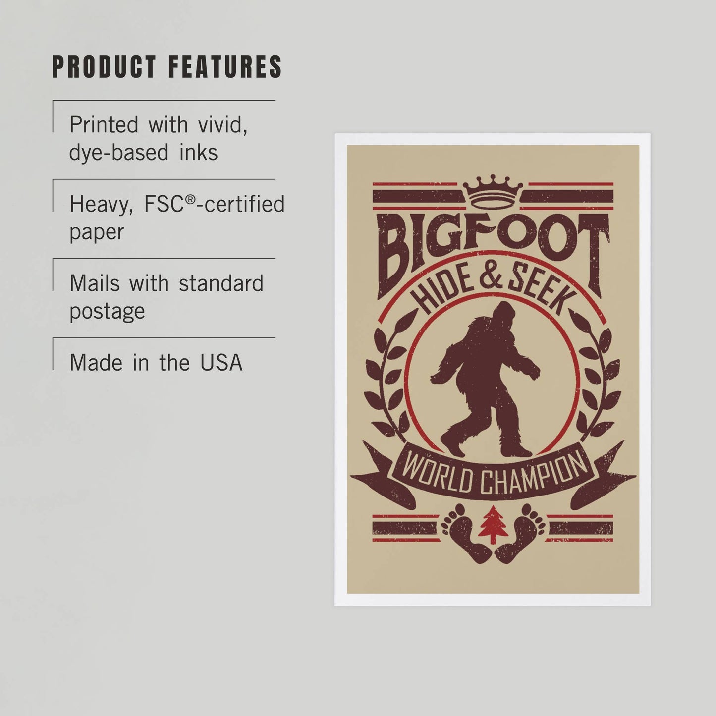 Bigfoot Hide and Seek World Champion Postcard