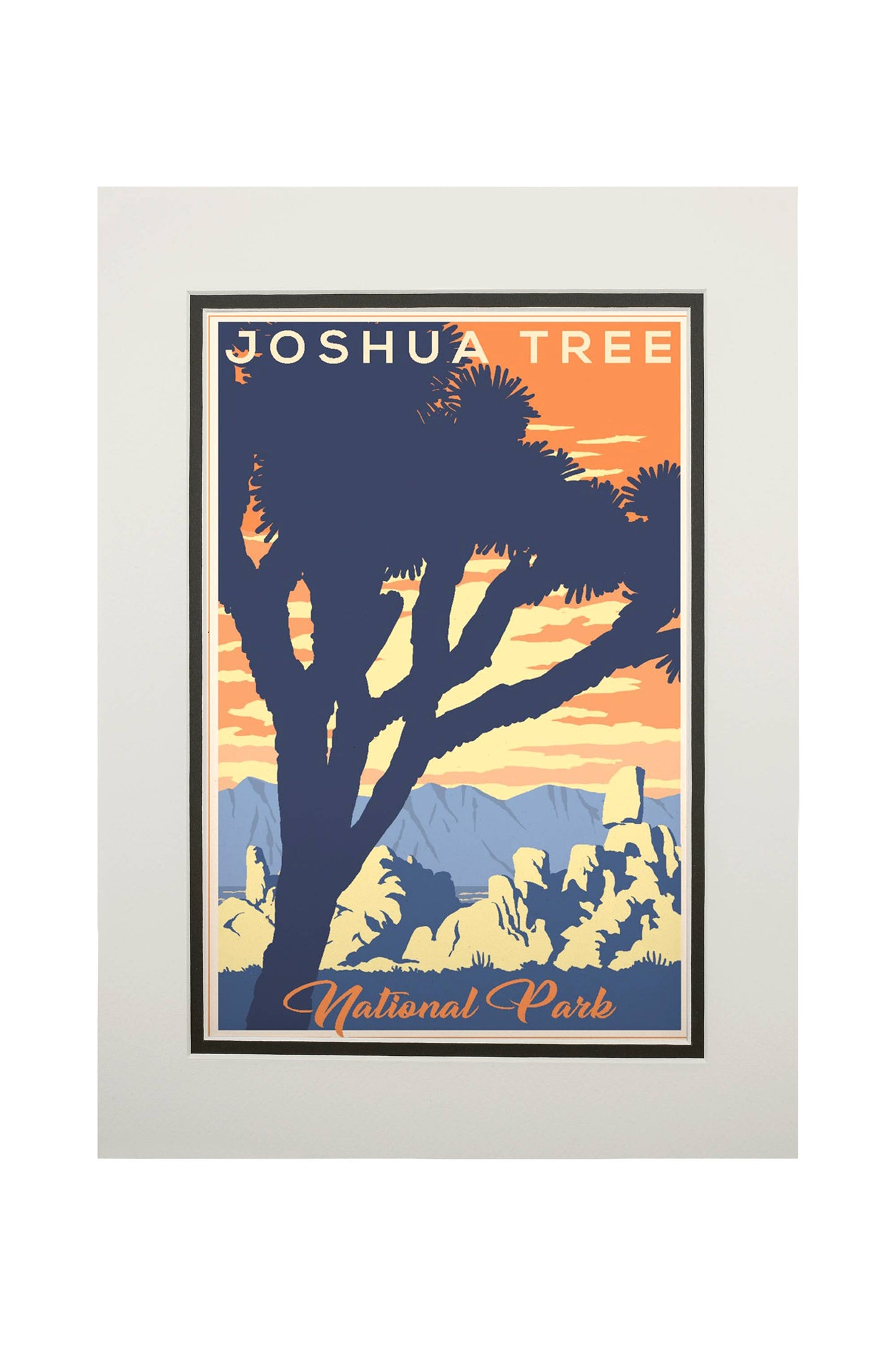 Joshua Tree National Park Lithograph 2 Matted Print