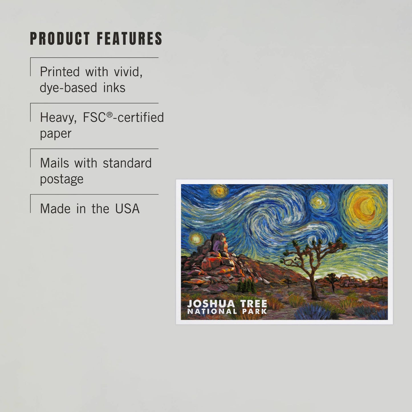 Joshua Tree National Park Starry Night Postcard