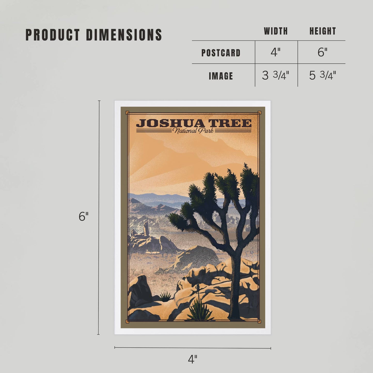 Joshua Tree National Park Lithograph Postcard