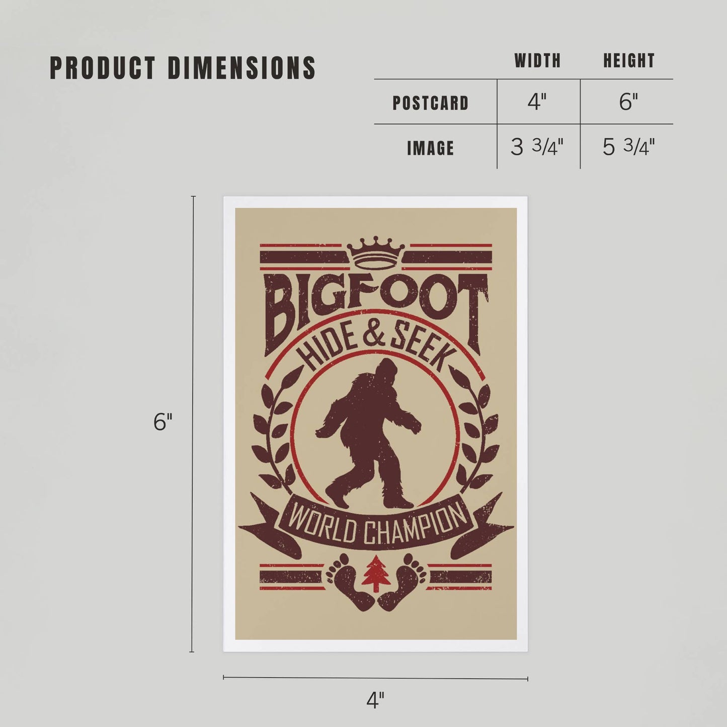 Bigfoot Hide and Seek World Champion Postcard