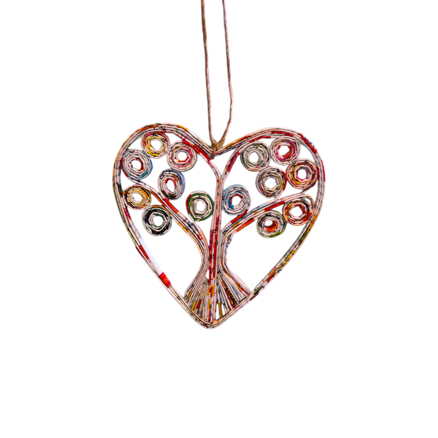 Tree Of Life Heart Recycled Paper Ornament