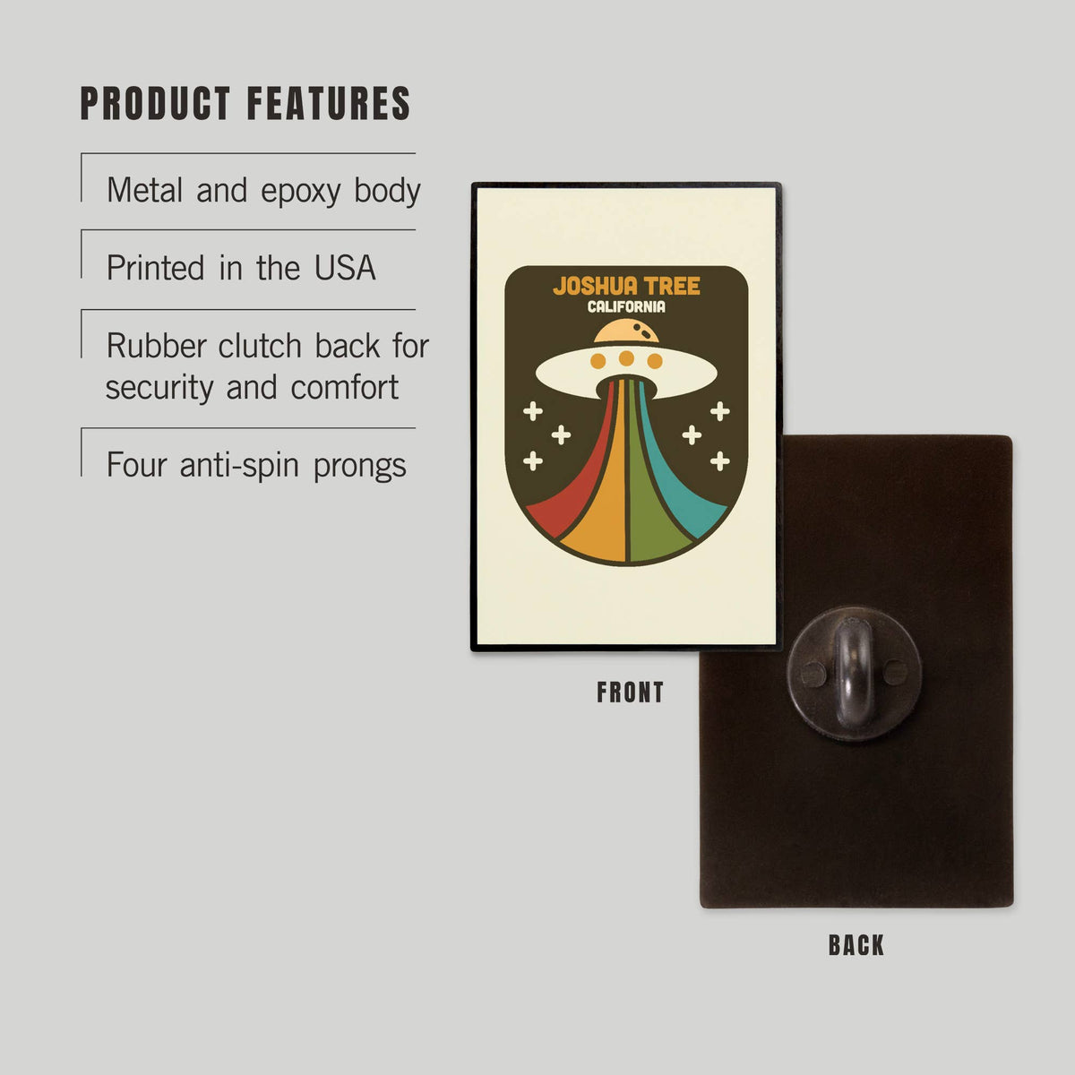 Joshua Tree California Vector UFO Lapel Pin
