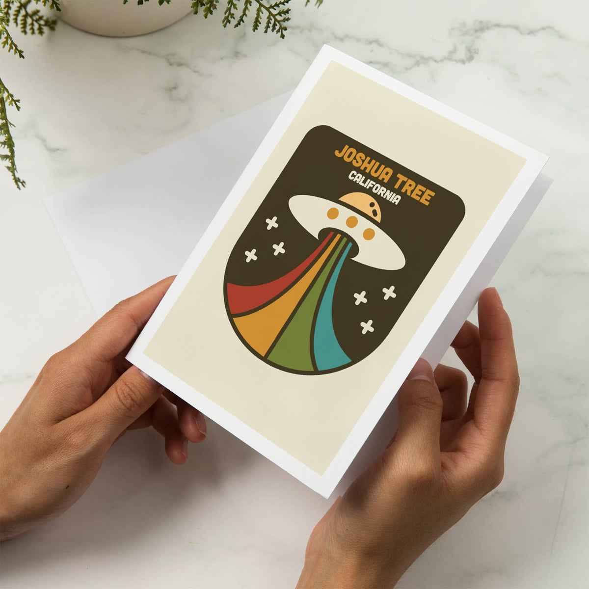 Joshua Tree California Vector UFO Notecard