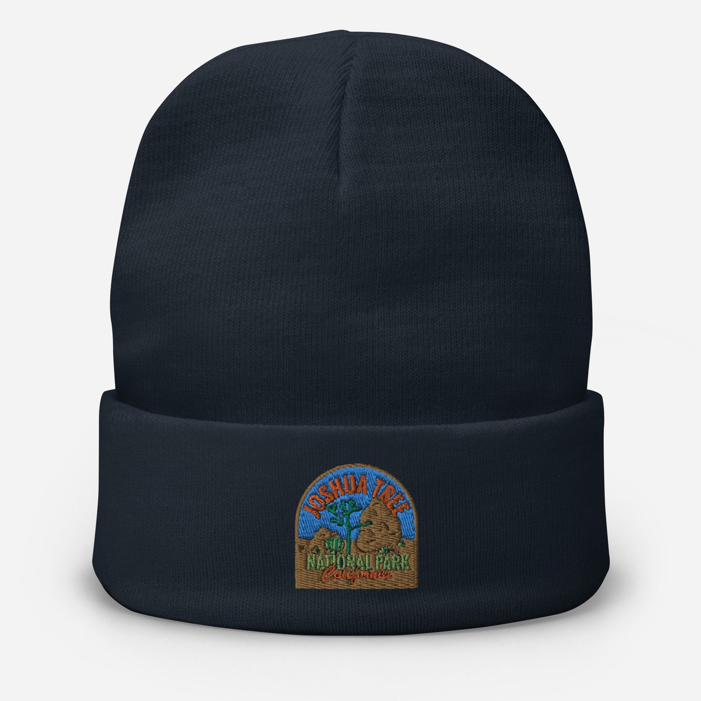 Joshua Tree Embroidered Beanie in Navy