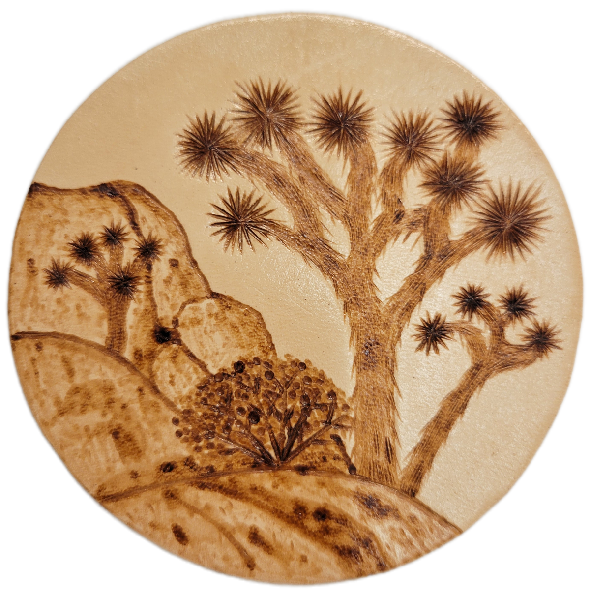 Joshua Tree Leather Pyrography Magnets