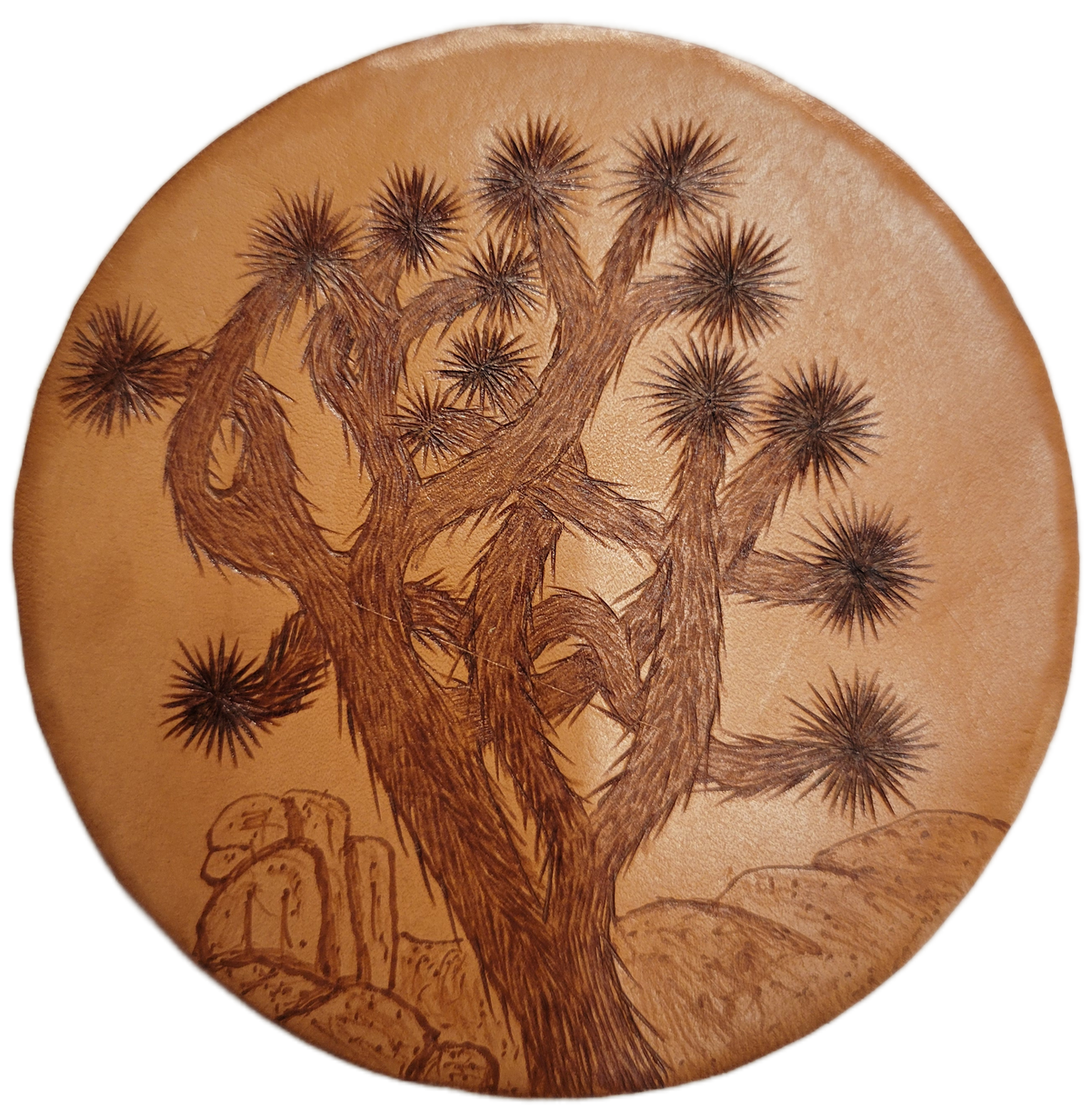 Joshua Tree Leather Pyrography Magnets