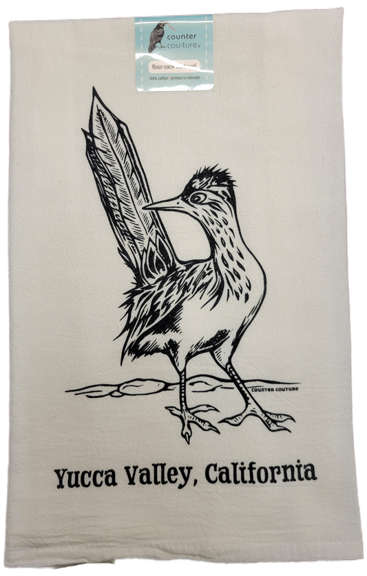 Yucca Valley California Roadrunner Tea Towel