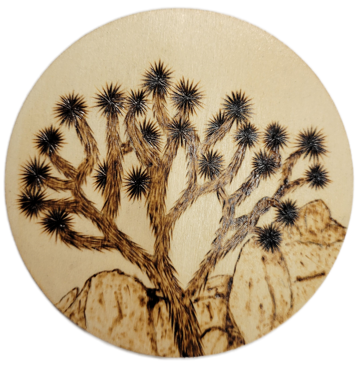 Joshua Tree Wood Pyrography Magnets