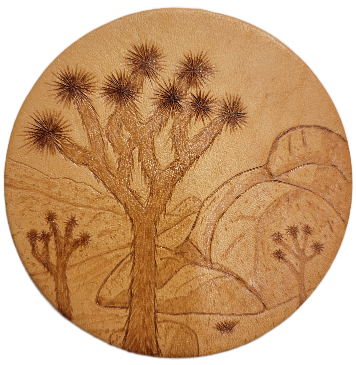 Joshua Tree Leather Pyrography Magnets