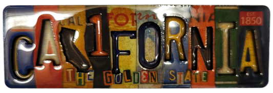 California License Plate 2D Epoxy Magnet