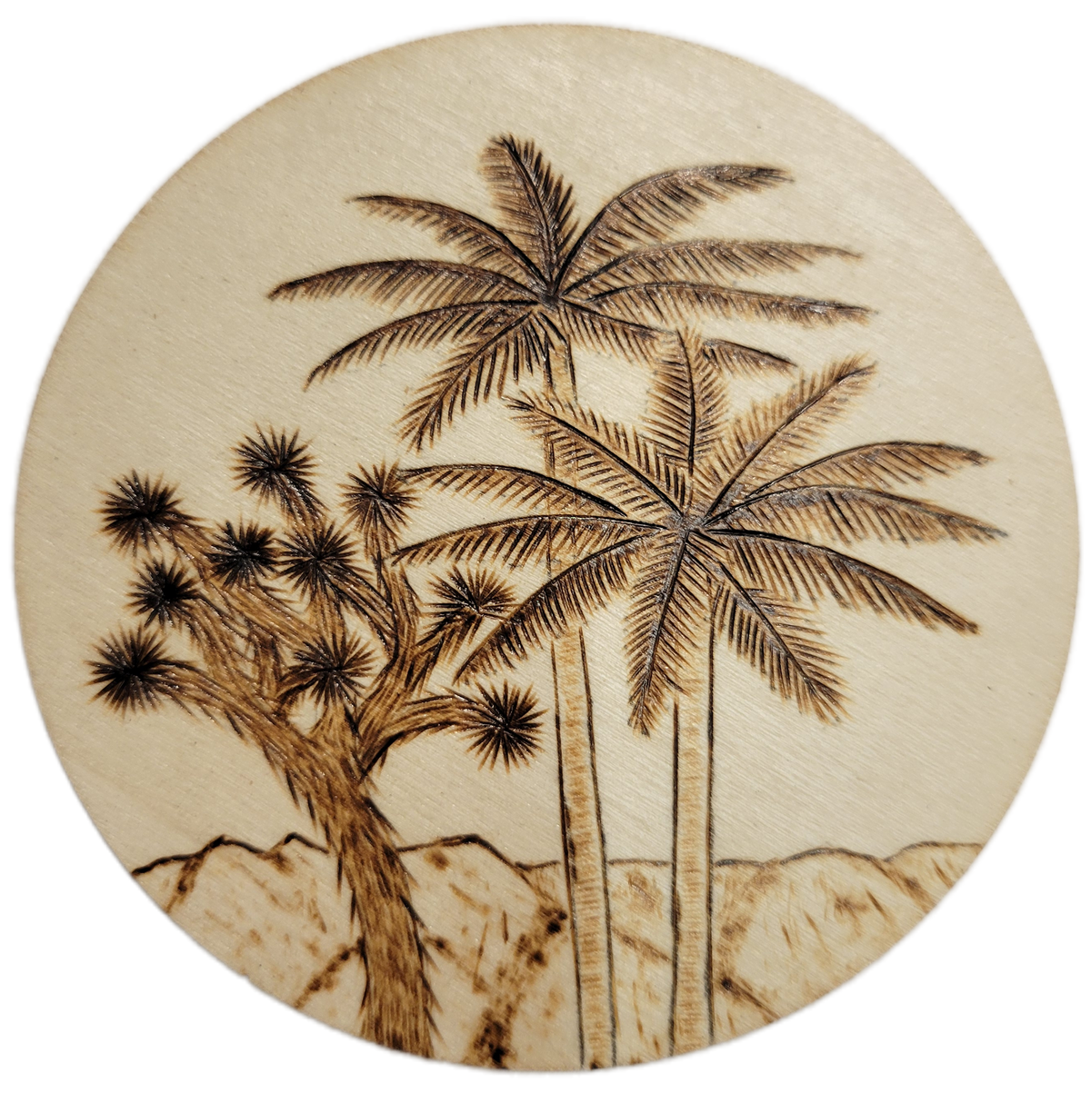 Joshua Tree Wood Pyrography Magnets
