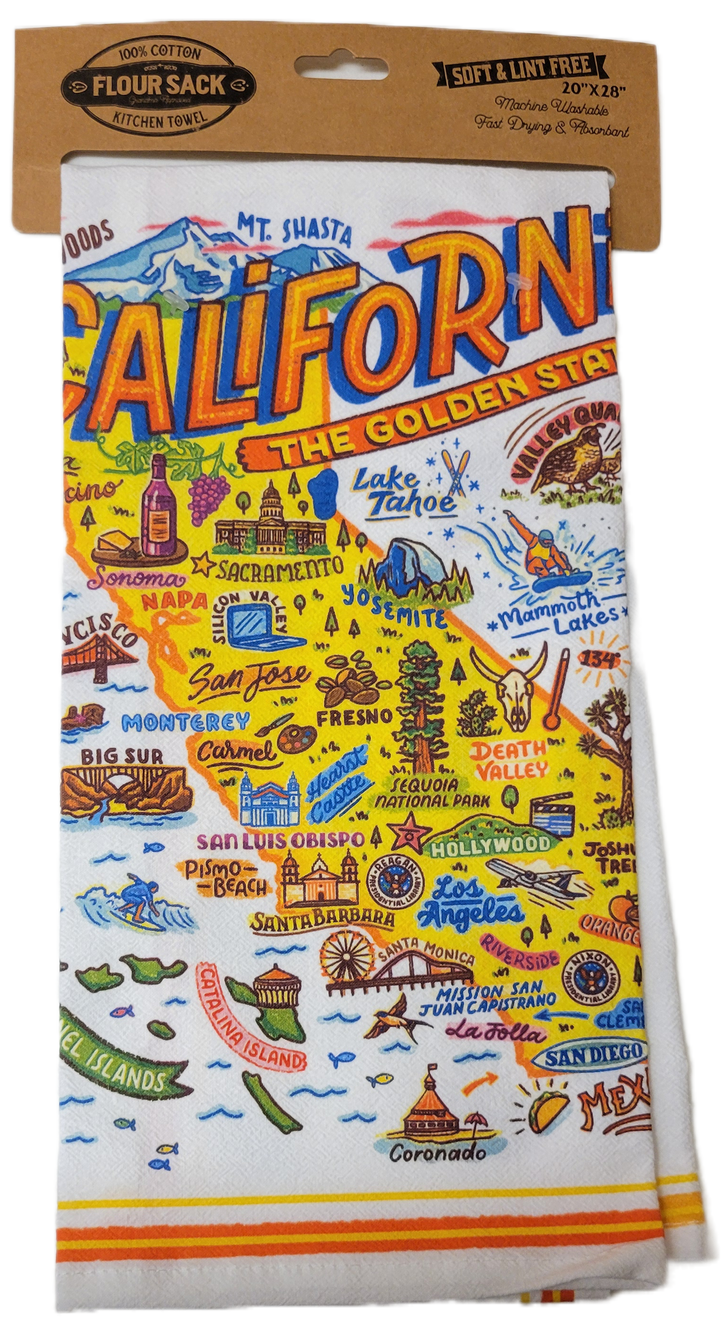 California Map Dish Towel