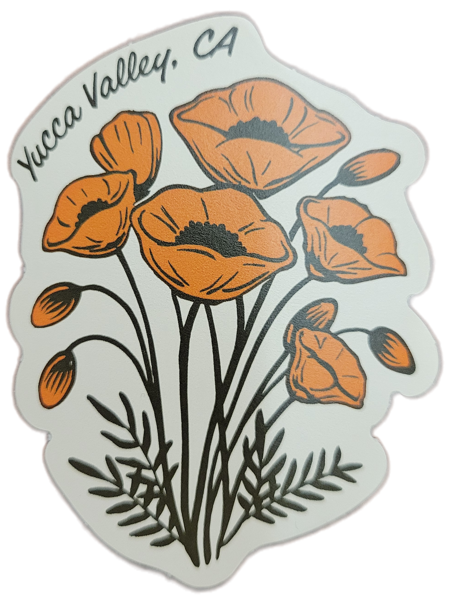 Yucca Valley California Poppy Vinyl Sticker