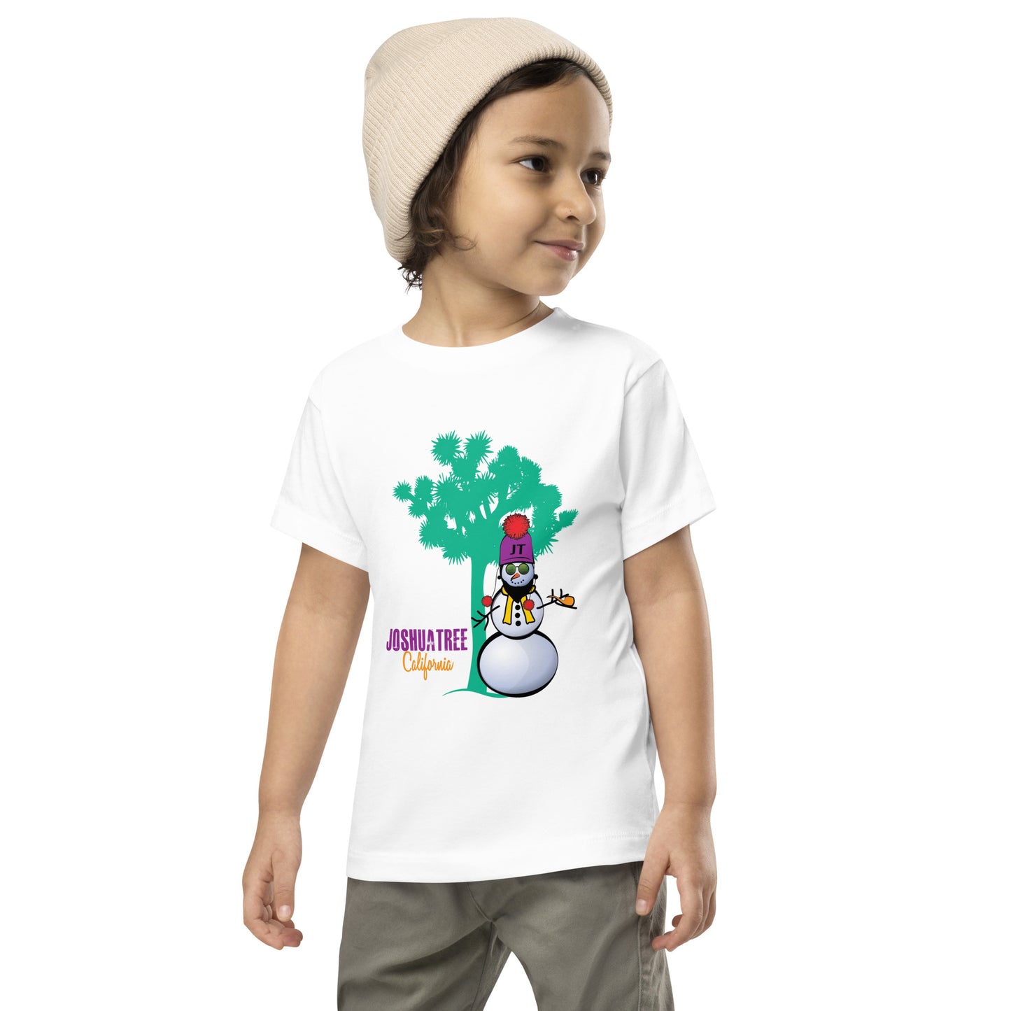 Joshua Tree Snowman Toddler Short Sleeve Holiday Tee