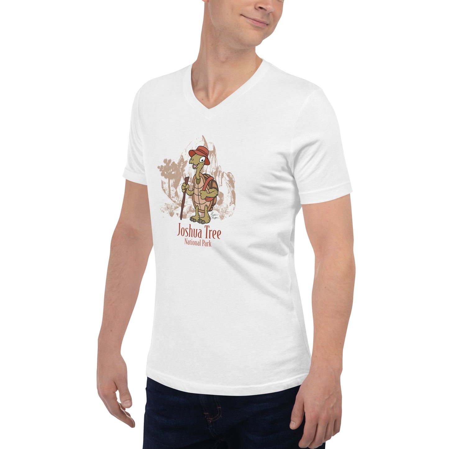 Joshua Tree Tortoise Unisex Short Sleeve V-Neck T-Shirt