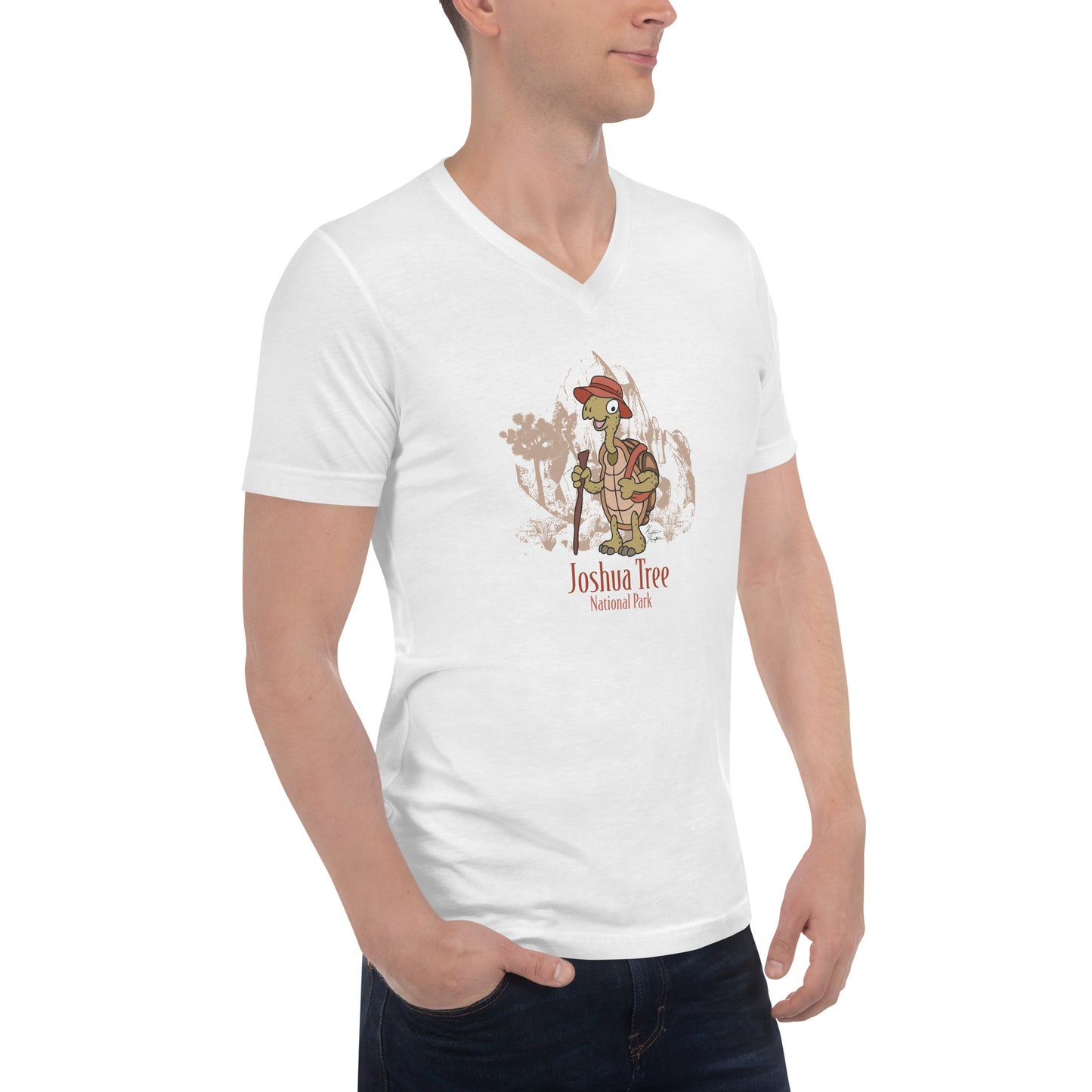 Joshua Tree Tortoise Unisex Short Sleeve V-Neck T-Shirt